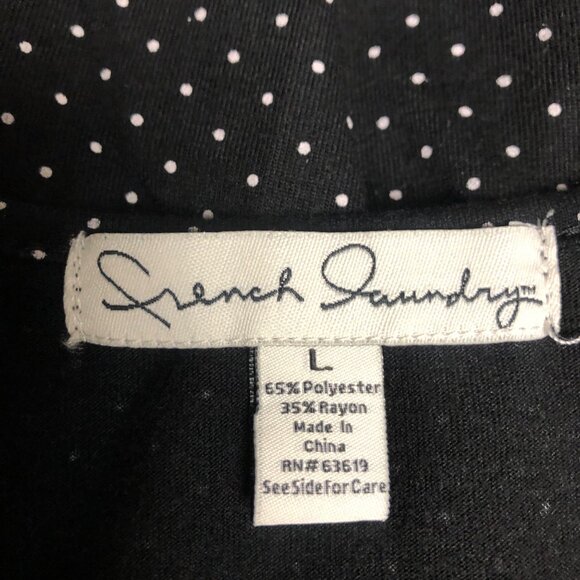 French Laundry Sleeveless Top Womens Size Large Black Polka Dot Tiered Ruffle - Picture 4 of 6